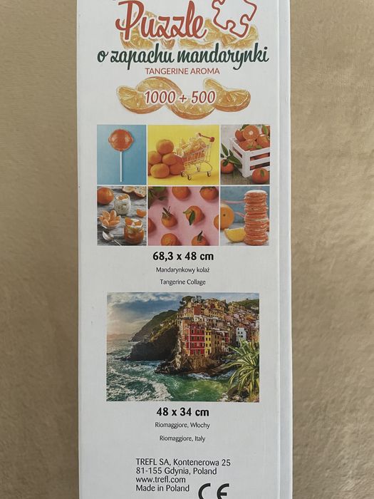 Puzzle Mandarynkowy kolaż + Riomaggiore, Trefl, 1000 + 500