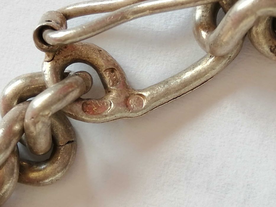 Srebrna bransoletka, Pancerka, curb chain, Warmet.