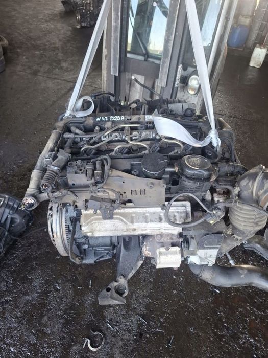 SILNIK BMW 2.0D 177KM N47D20A E60 E61 E87 E90 KOMPLETNY Z OSPRZĘTEM