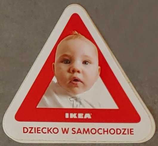 Naklejka uwaga dziecko w samochodzie zakaz palenia tabliczka