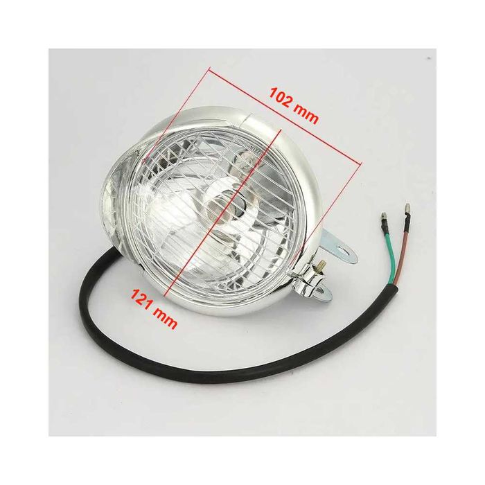 Conjunto farol frontal piscas integrados 12V - Suporte universal
