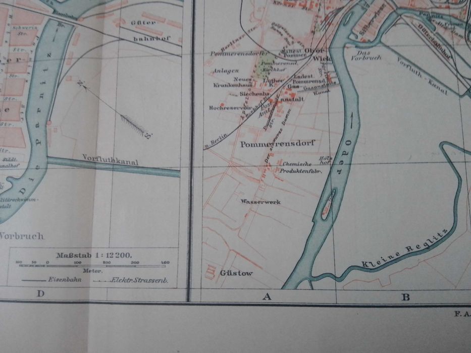 Szczecin  oryginalny plan miasta z XIX w. do aranżacji wnętrza