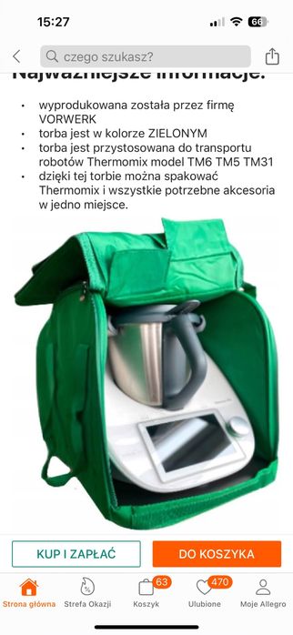 Nowa oryginalna Torba transpotrowa na Thermomix TM5, TM6, TM31