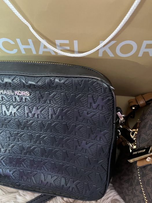 Michael Kors torebka czarna logowana jet set mała listonoszka