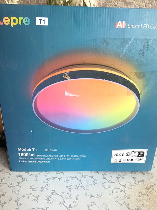 умный потолочный светильник лампа 29 см Repro T1 c поддержкой Wi-Fi