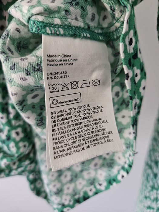 Bluzka H&M zielona kwiatki wiązana