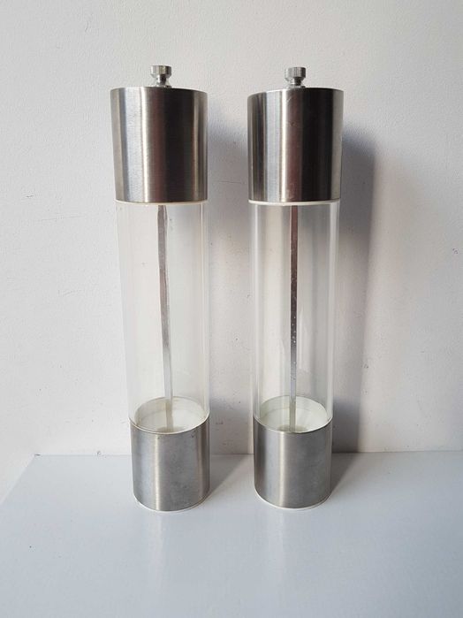 Młynek manualny do soli i pieprzu 30cm młynek ceramiczny stal akryl