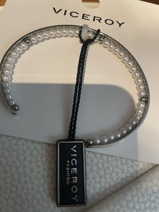 Viceroy pulseira em aço e pérolas
