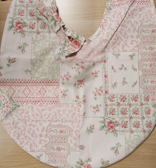 Ręcznie szyta duża Torba shopper kokardka kwiatki styl angielski