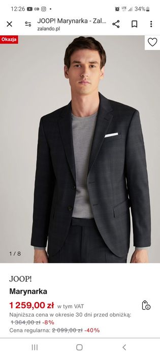 Joop marynarka wełniana, z wełny grafit Xl