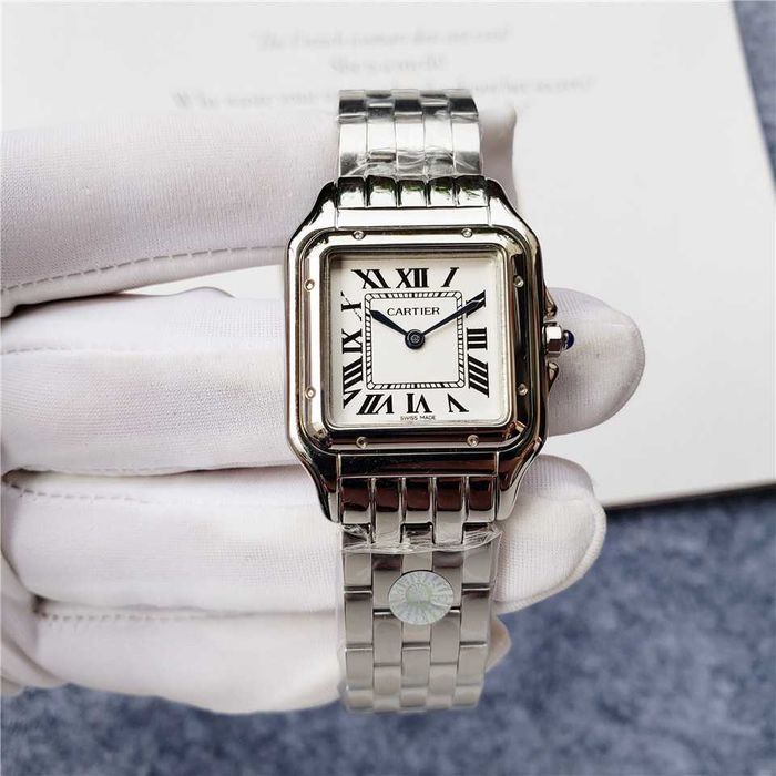 Годинник автоматичний Panthère de Cartier Steel / белый Small 22 мм Женские