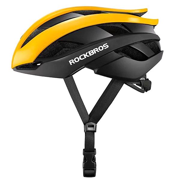 Kask rowerowy Rockbros rozmiar M - żółto-czarny