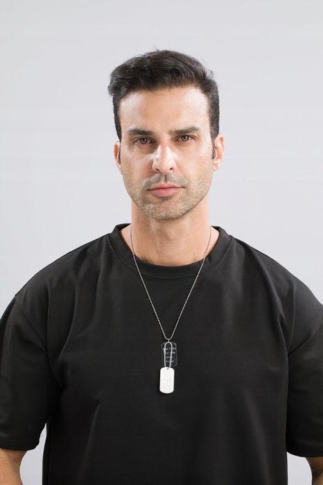 Nieśmiertelnik Z Grawerem X2 Męski, Stal Chirurgiczna Grawer Mechanicz