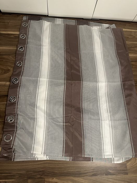 Zasłony na kółkach 4 szt pasy brązowe 140x245