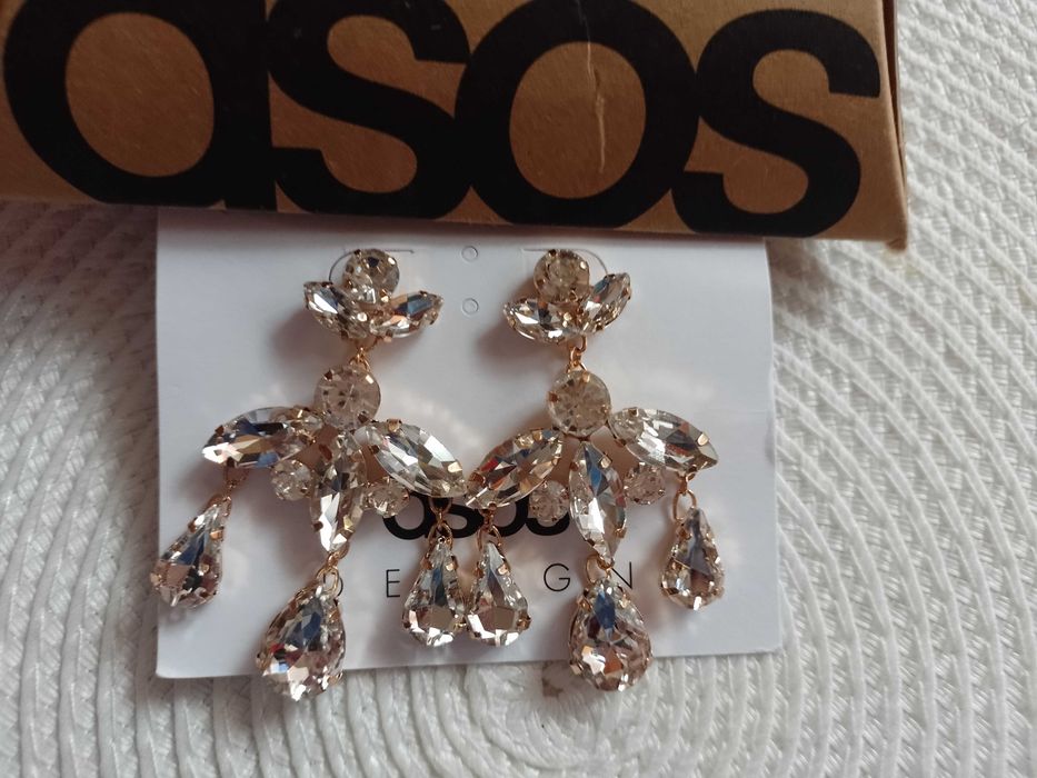 ASOS/ Wytworne, długie, Bogato zdobione kolczyki z Londynu, NOWE