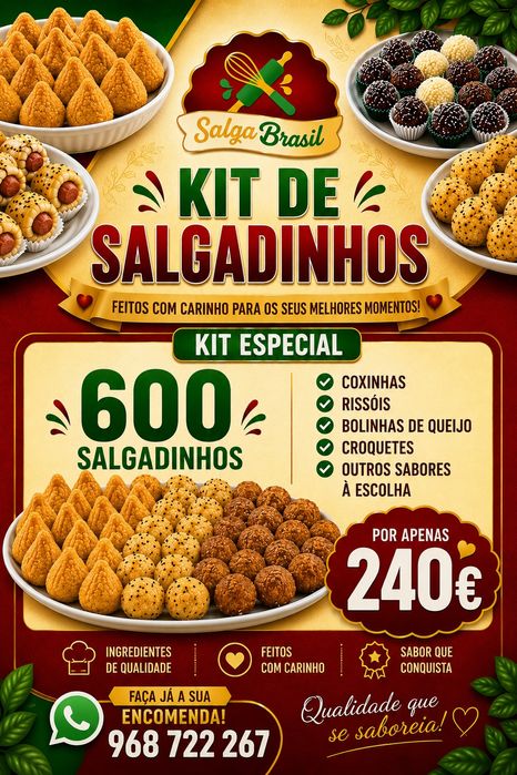 Kit Festa Salgadinhos doces e Bolo