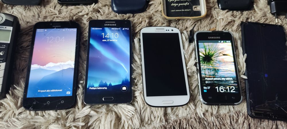 7 Telefonów Samsung, Huawei, Motorola+ akcesoria