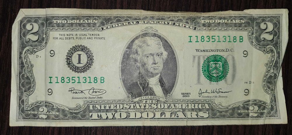 2 US Dollars Banknote, Series 2003