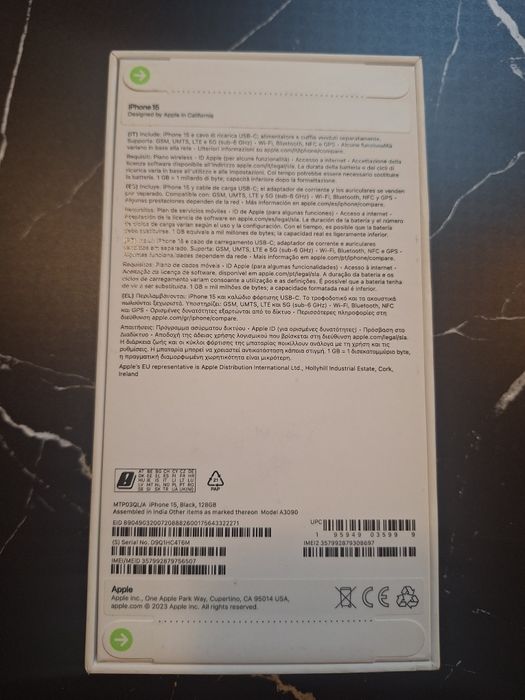 iPhone 15 Preto 128 GB