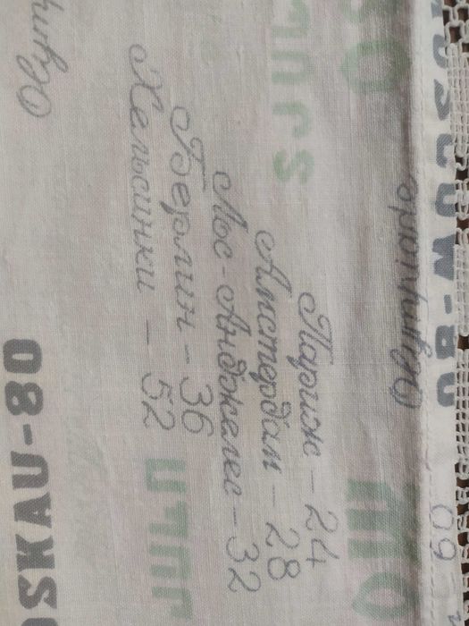 Тканина "Олімпіада 1924 -1980 рік"