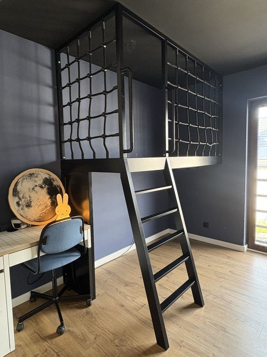 Łóżko na antresoli 90×200 – stalowa konstrukcja | loft | jak nowe