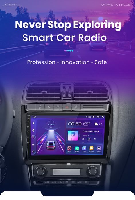 Rádio 9" android Volkswagen Polo 2008-20 Bluetooth WIFI GPS Novo