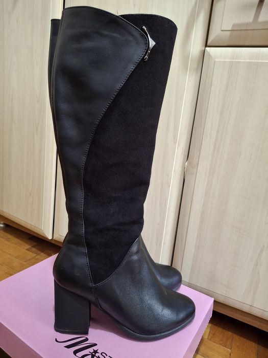 Шкіряні зимові чоботи, розмір 38