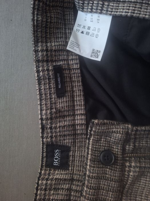 Теплі штани, брюки Hugo Boss, льон, вовна