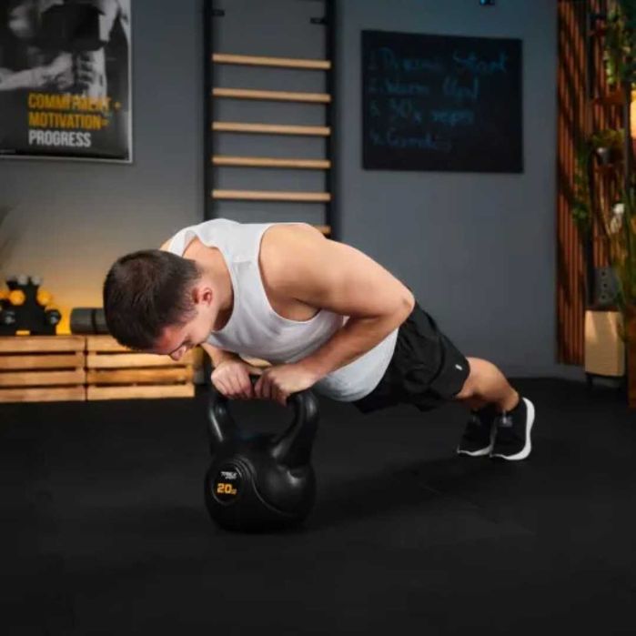 Гиря вінілова 6кг Trex Sport TX-006CKB. (8, 10, 12, 16, 20 кг)