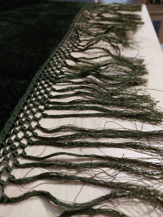 Obrus welurowy vintage zielony