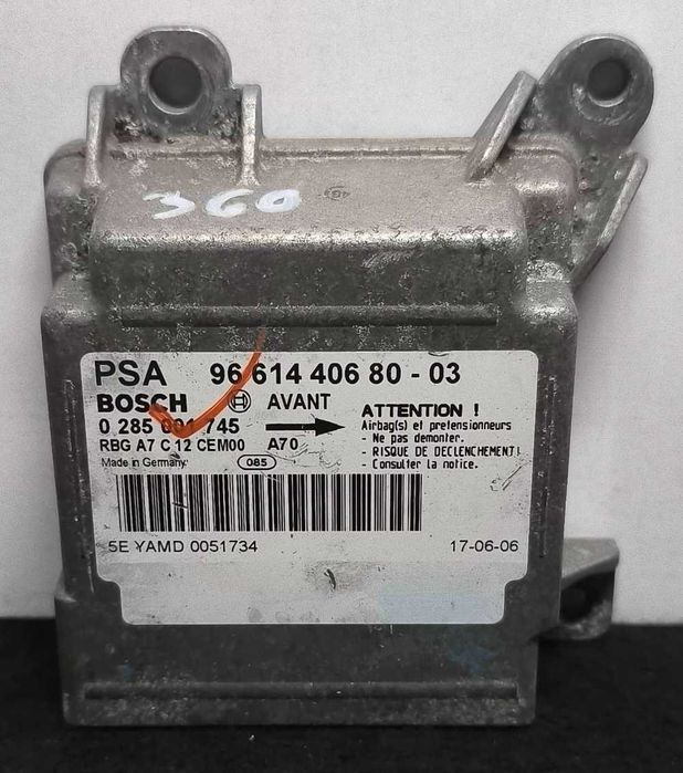 Centralina Airbag PEUGEOT 207/207+ (WA_, WC_) ano 2006