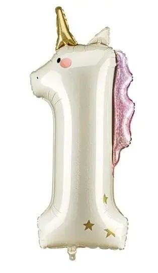 Balon Foliowy Cyfra 1 Jednorożec 93Cm. Nowy Produkt