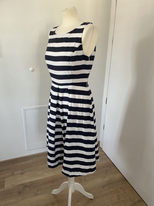 Sukienka Jake*s r.38 bawełna 100% biało granatowa stan b.dobry