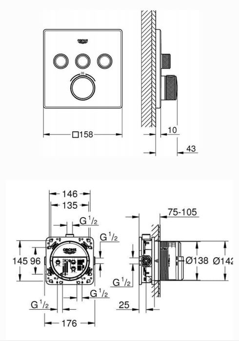 GROHE Grohtherm SmartControl 29126000 + Rapido SmartBox