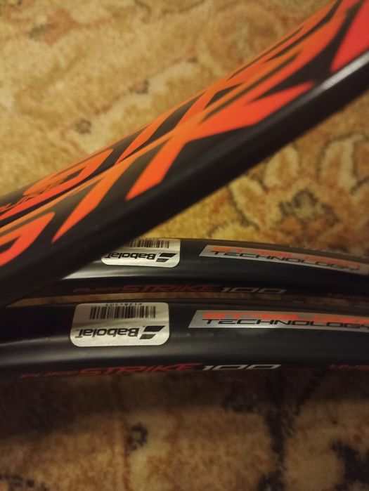 2 szt. Pro. Babolat Pure Strike r.4 3/8 + torba i piłki. +..