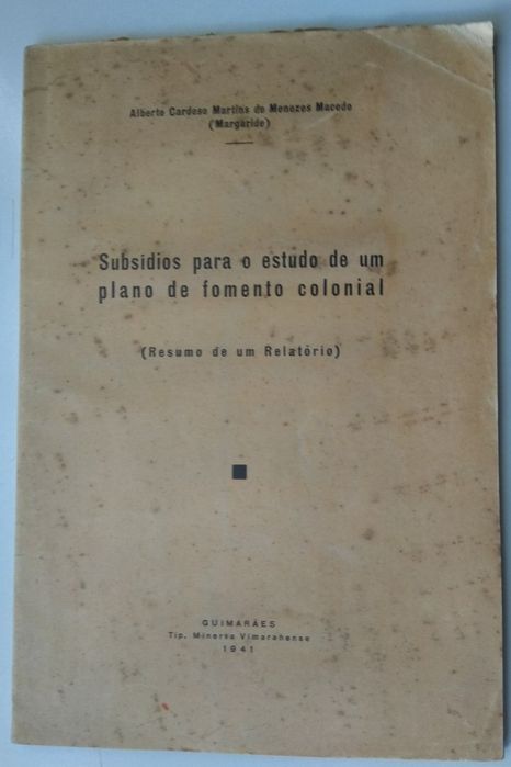 Subsídios Para Plano de Fomento Colonial