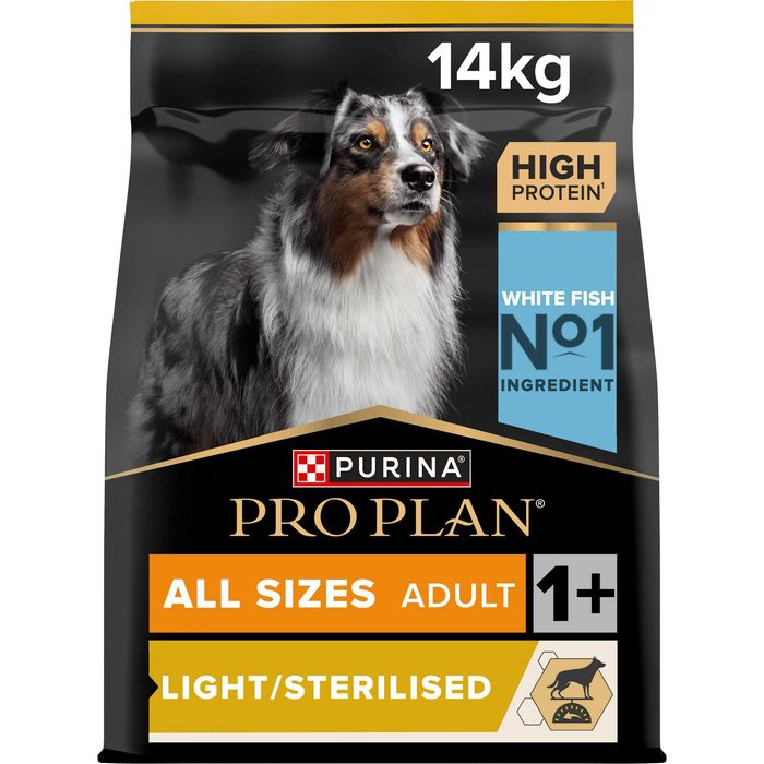 Pro Plan Light/Sterilised 14 кг з рибою для собак . Корм Про План