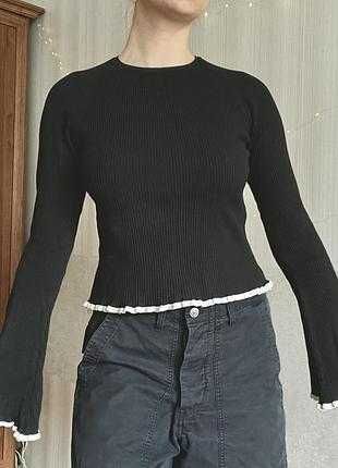 Кофтинка в рубчик з рюшами від zara