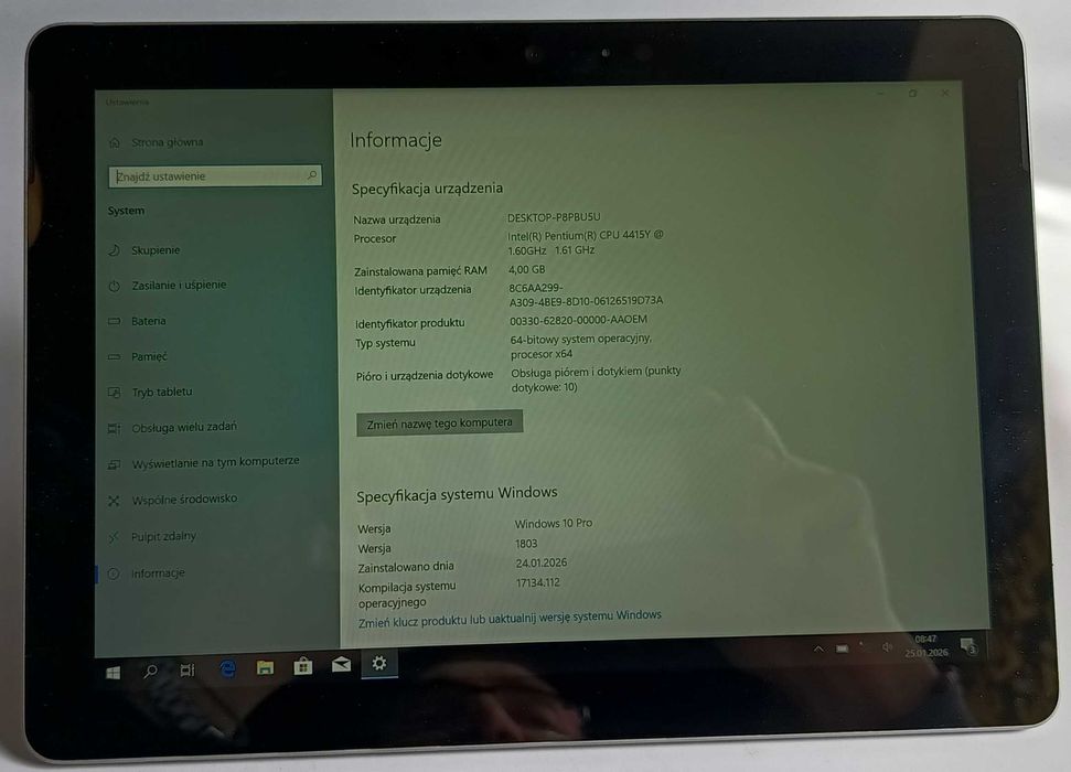 Tablet Microsoft Surface Go 1824 10" 4GB/64GB z zasilaczem [TAB66]