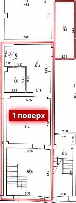 Оренда фасадного приміщення 171,9 м.кв., Львів, вул. Данилишина, 6