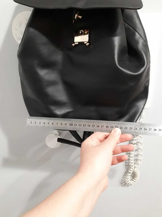 Чорна жіноча сумка, Чорний рюкзак, Портфель, Штучна шкіра рюкзак
