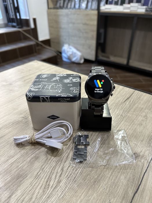 Смарт-годинник Fossil Gen 6 44mm Smoke Stainless Steel ЯК НОВИЙ 150$