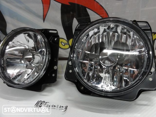 Farois frontais com luz branca 5000k para VW Golf 2 / II com fundo cristal