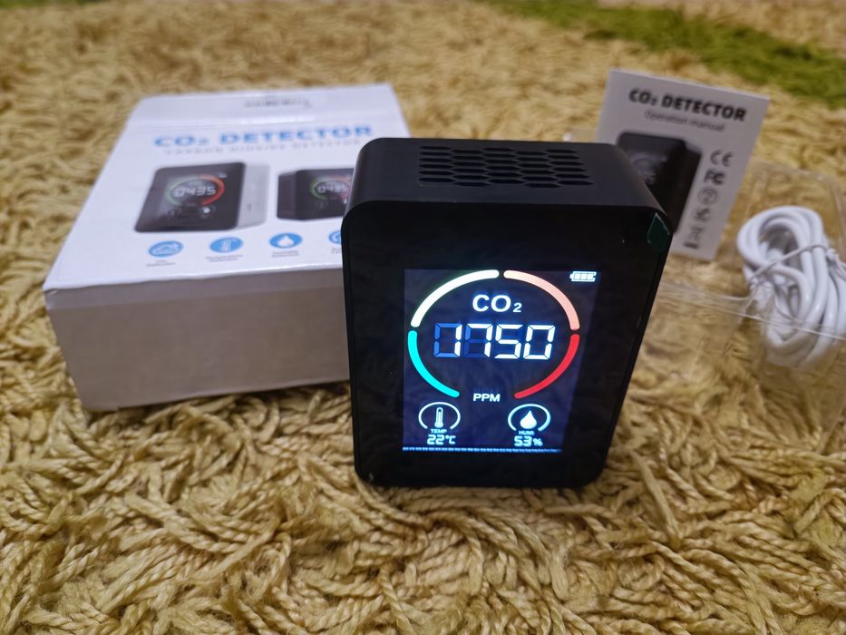 Датчик СО2, аналізатор якості повітря, Гігрометр CO2, термометр