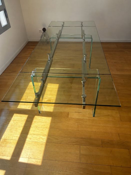 Mesa de Jantar em Vidro Temperado 6 Lugares – Excelente Estado