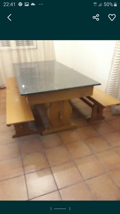 Vendo mesa de churrasqueira  com pedra de granito