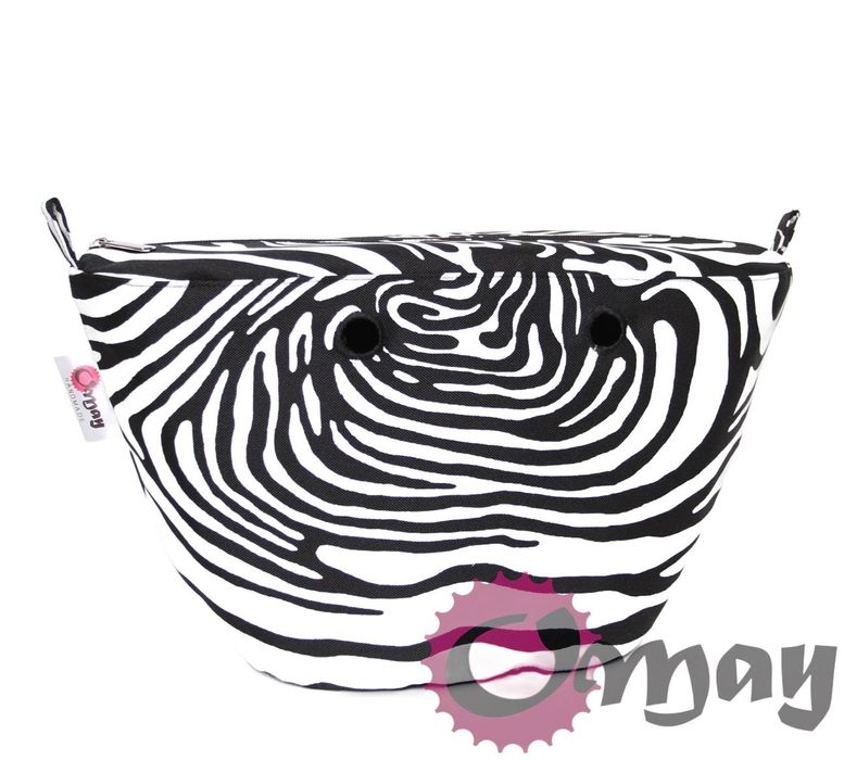 Czarny organizer do OBAG KNIT MINI Playa Mini zebra 2 kieszenie OMAY