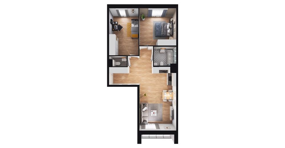 3-pokojowe mieszkanie 70 m² + balkon Bez Prowizji - Widok 3