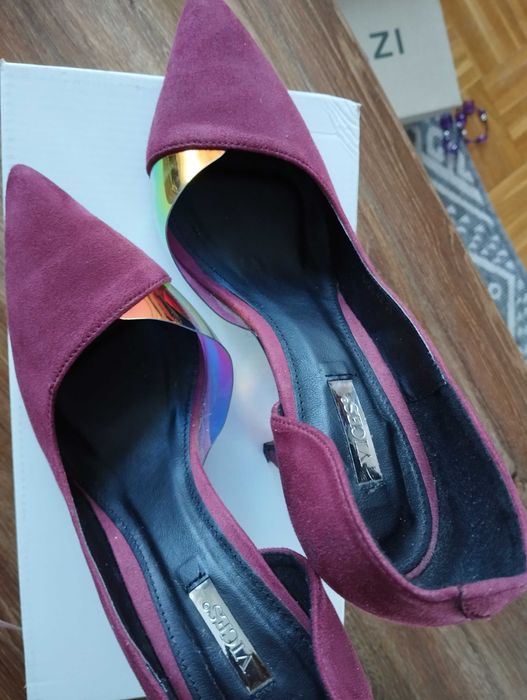 bordowe szpilki wysokie