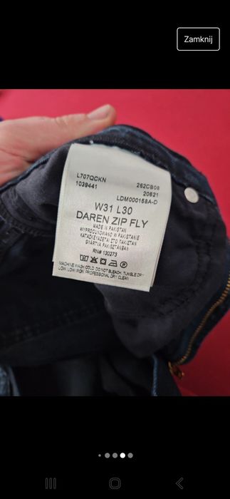Męskie Spodnie jeansowe firmy lee